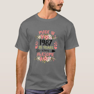 Camiseta 35 Anos De Idade, 35 Anos De Nascer De Aniversário