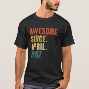 Camiseta 35 anos de idade incrível desde abril de 1987 35º
