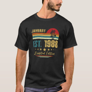 Camiseta 35 anos de idade Janeiro de 1988 35º aniversário