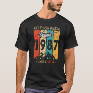 Camiseta 35 anos de idade Retro Vintage agosto de 1987 35º 