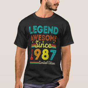 Camiseta 35 Anos De Idade Vintage Legend Incrível Desde 198