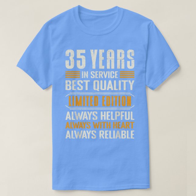 Camiseta 35 anos de trabalho no aniversário da empresa (Frente do Design)