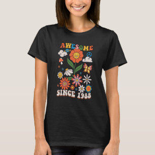 Camiseta 35 anos é incrível desde 1988 Groovy Retro 35th B