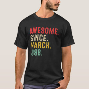 Camiseta 35 anos é incrível desde março de 1988 35º anivers