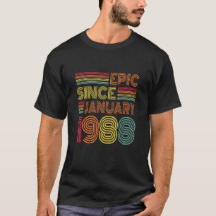 Camiseta 35 Anos Incrível Desde Janeiro de 1988 35º Anivers