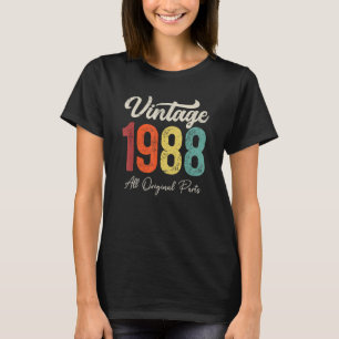 Camiseta 35 anos Vintage 1988 35th Aniversário Decoration