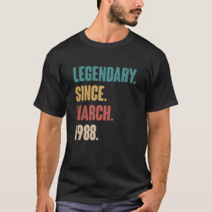 Camiseta 35 anos Vintage 1988 Aniversário 35 de março Deco