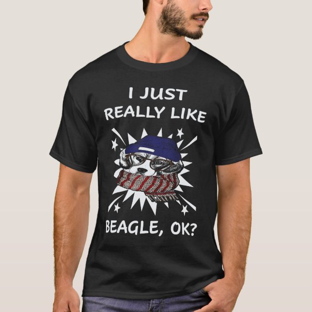 Camiseta 35 Eu Apenas Gosto Muito de Beagle (Frente)