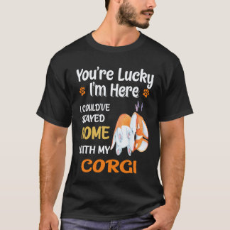 Camiseta 35 Eu Poderia Ter Ficado em Casa Com Corgi