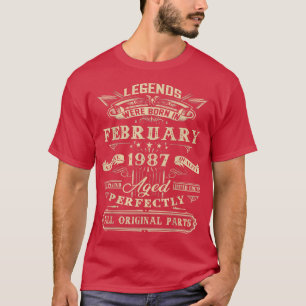 Camiseta 35th Birthday Gift For Legends Born February 1987