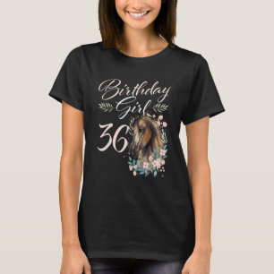 Camiseta 36ª Menina de Aniversário Cavalo de 36 Anos