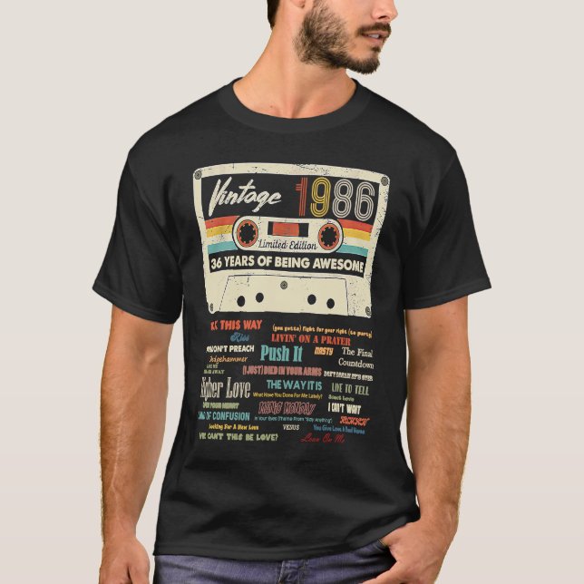Camiseta 36º aniversário 36 anos é incrível desde março de  (Frente)