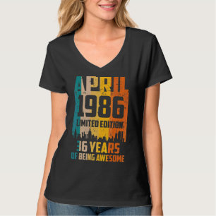 Camiseta 36º Aniversário 36 Anos Incrível Desde Abril De 19