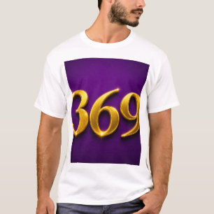Camiseta 369 Numerologia Manifestação Roxo Dourado Lei da A