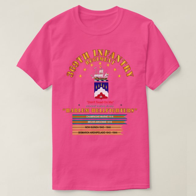 Camiseta 369 Regimento de Infantaria Harlem Hellcaters w St (Frente do Design)