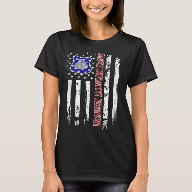 Camiseta 369th Infantry Regiment Veteran USA Flag Veterans  (Frente)