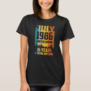 Camiseta 36. º aniversário 36 anos incrível desde julho de 