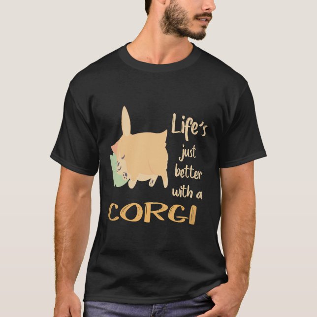 Camiseta 36 A vida é melhor com um Corgi (Frente)