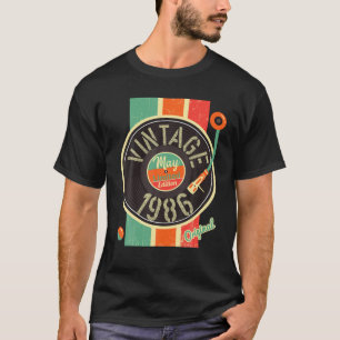 Camiseta 36 Anos Aniversário Homem 1986 Pode Virar Antique