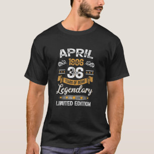 Camiseta 36 Anos De Idade Incrível Vintage Abril De 1986 36