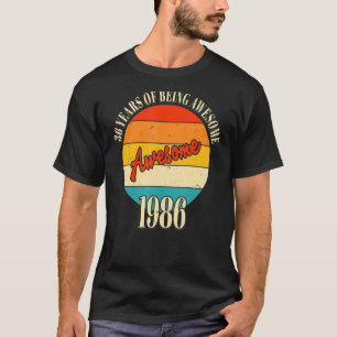 Camiseta 36 anos de incrível 1986 36º aniversário 1