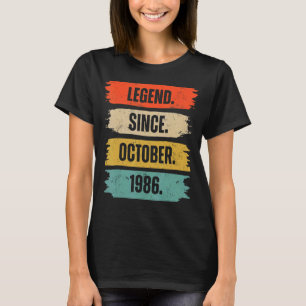 Camiseta 36 anos de lenda desde outubro de 1986 36º nascime
