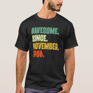 Camiseta 36 anos é incrível desde novembro de 1986 36º bir
