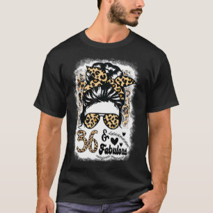 Camiseta 36 anos fabuloso e confuso freio Afro Leopard 36º