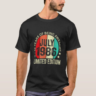 Camiseta 36 anos Julho de 1986 36º Aniversário
