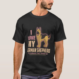 Camiseta 36 Eu amo meu pastor alemão São os humanos que me