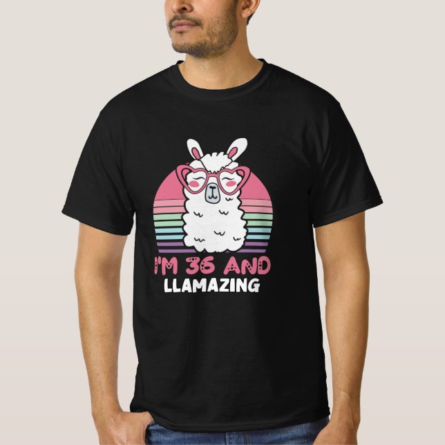 Camiseta 36 Year Old Bday Llamazing 36th Birthday Llama (Frente)
