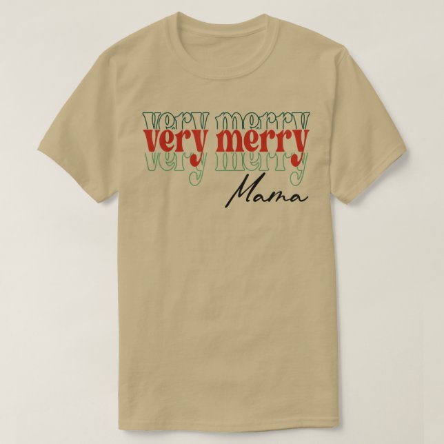 Camiseta 36Xo Muito Feliz Mama Natal Vibes Retro Mães Xmas (Frente do Design)