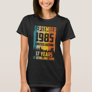 Camiseta 37º Aniversário 37 Anos Incrível Desde setembro de