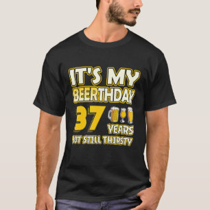 Camiseta 37º Aniversário Beerthday 37 Anos Beer Engraçada