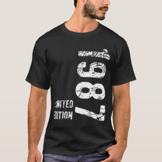 Camiseta 37º Aniversário do Presente 1987 Edição Limitada d
