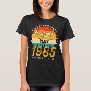 Camiseta 37º Aniversário Retro Maio de 1985 Quarentena 37 A