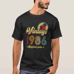 Camiseta 37º aniversário Vintage 1986 Original Parts Year o