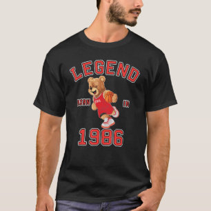 Camiseta 37.ª Aniversário Mulheres 1986 Legenda Basquete B