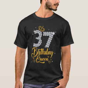 Camiseta 37.º Aniversário Rainha 37 Anos Meninas Diamo
