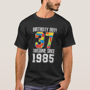 Camiseta 37 anos de idade edifício em blocos incrível 1985 