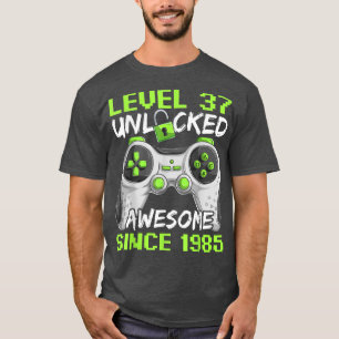 Camiseta 37 anos de idade, jogador de aniversário, nível 37