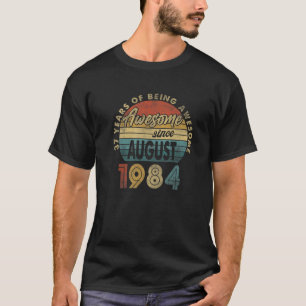 Camiseta 37 Anos De Idade, Retro August 1984 Vintage 37º Na