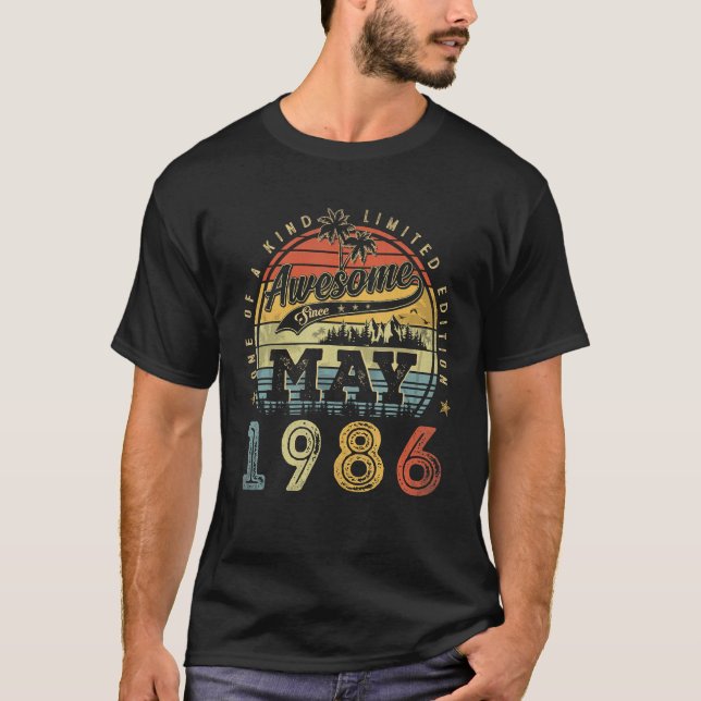 Camiseta 37 anos é incrível desde maio de 1986 37º aniversá (Frente)
