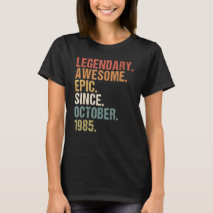 Camiseta 37 anos Engraçado desde outubro de 1985 37