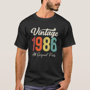 Camiseta 37 anos Vintage 1986 37th Aniversário Decoration