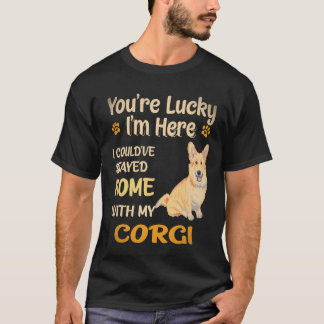 Camiseta 37 Eu Poderia Ter Ficado em Casa Com Corgi
