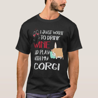 Camiseta 37 Eu Só Quero Beber Vinho Corgi