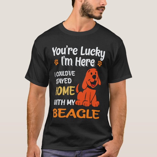 Camiseta 37 Fiquei em Casa Com o Meu Beagle (Frente)