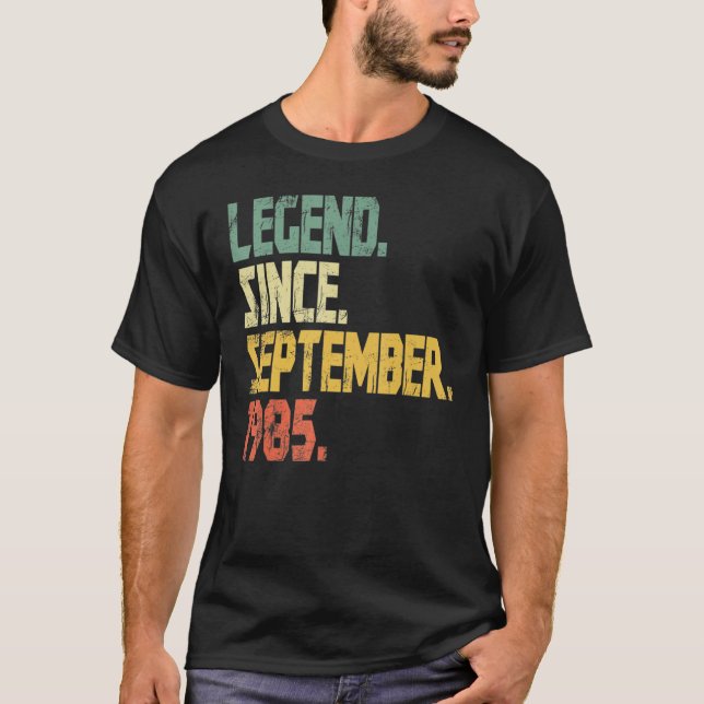 Camiseta 37 Years Old  Legend Since September 1985 37th Bir (Frente)