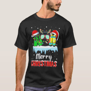 Camiseta 383p Papai Noel de Rena Mergulhando no Natal Alegr